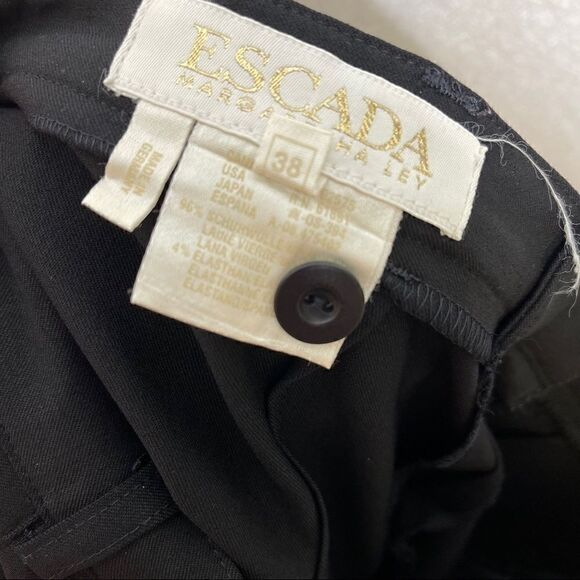 𝅺ESCADA High Waist Vintage Wool Trousers Black 38 - Picture 5 of 8